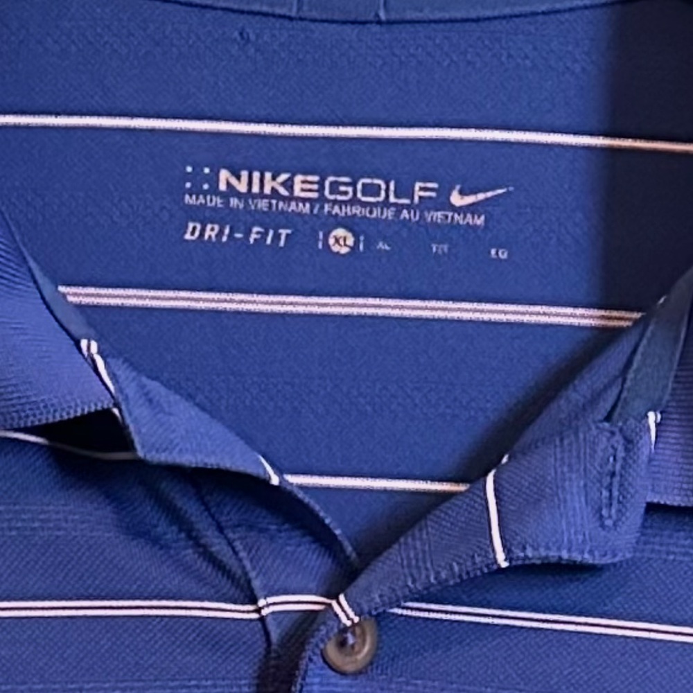 Nike Golf Men's Striped Blue Polo